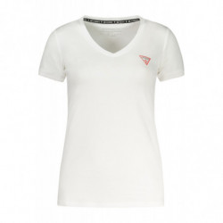 GUESS JEANS T-SHIRT MANICHE CORTE DONNA BIANCO