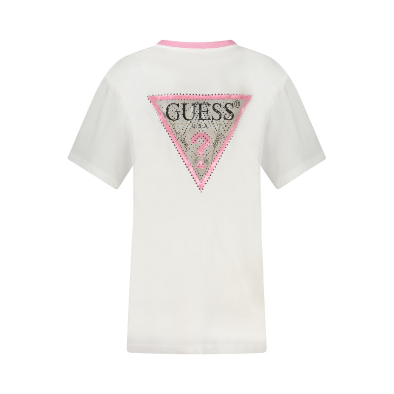 GUESS JEANS T-SHIRT MANICHE CORTE DONNA BIANCO