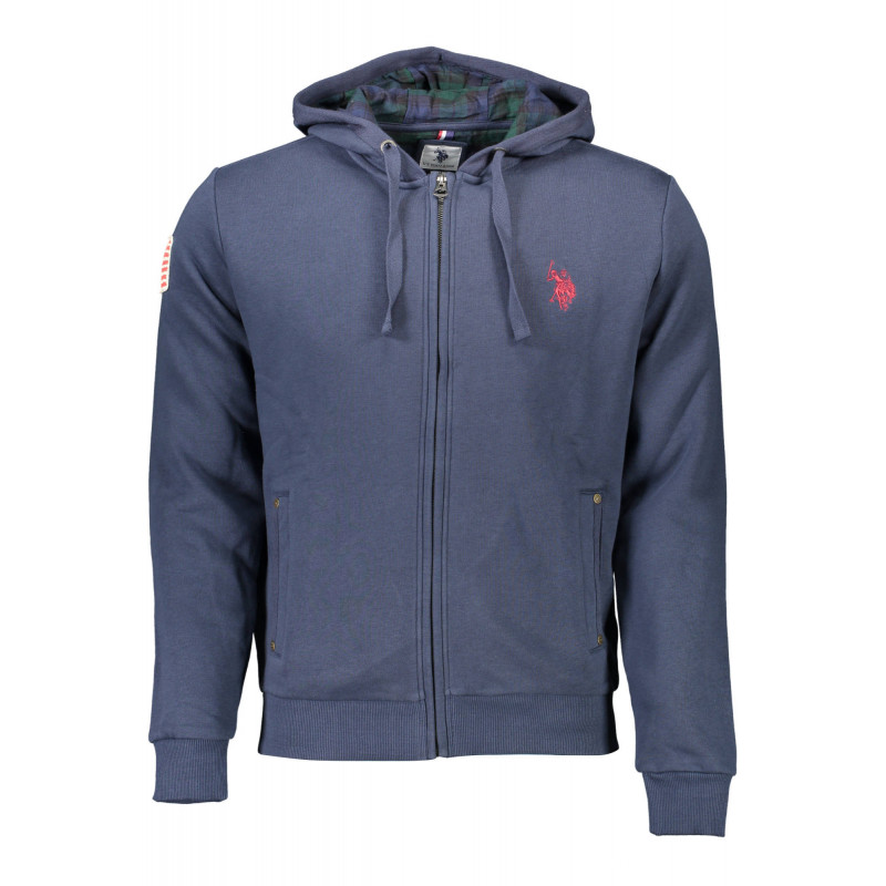 SWEAT-SHIRT HOMME US POLO BLEU AVEC ZIP