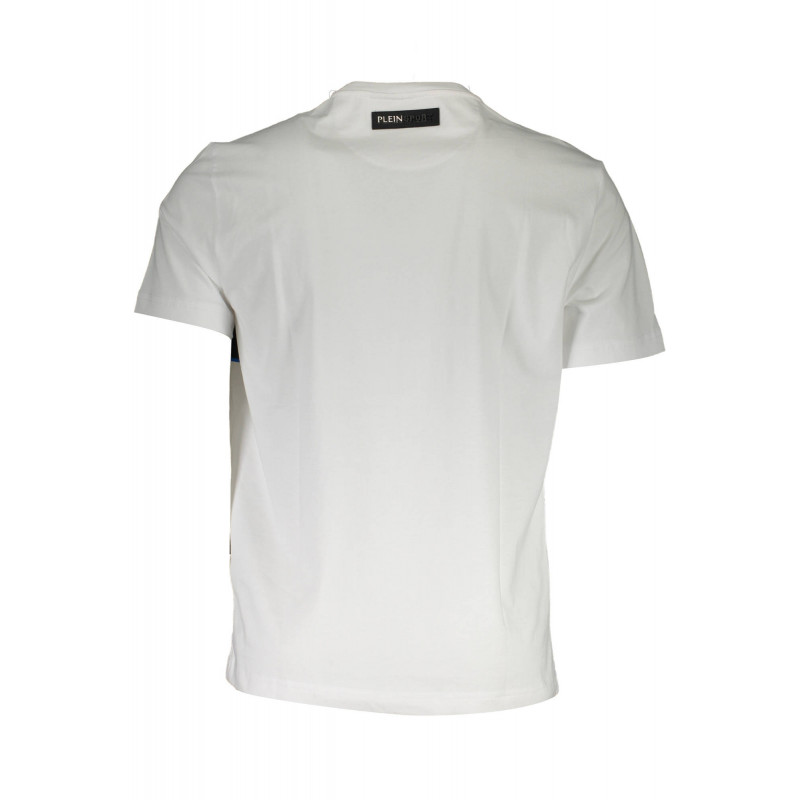 PLEIN SPORT WHITE MEN'S SHORT SLEEVE T-SHIRT