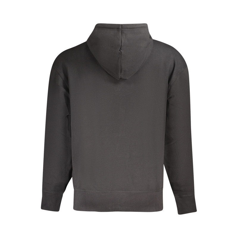 BOSS MEN'S BLACK ZIP-LESS SWEATSHIRT