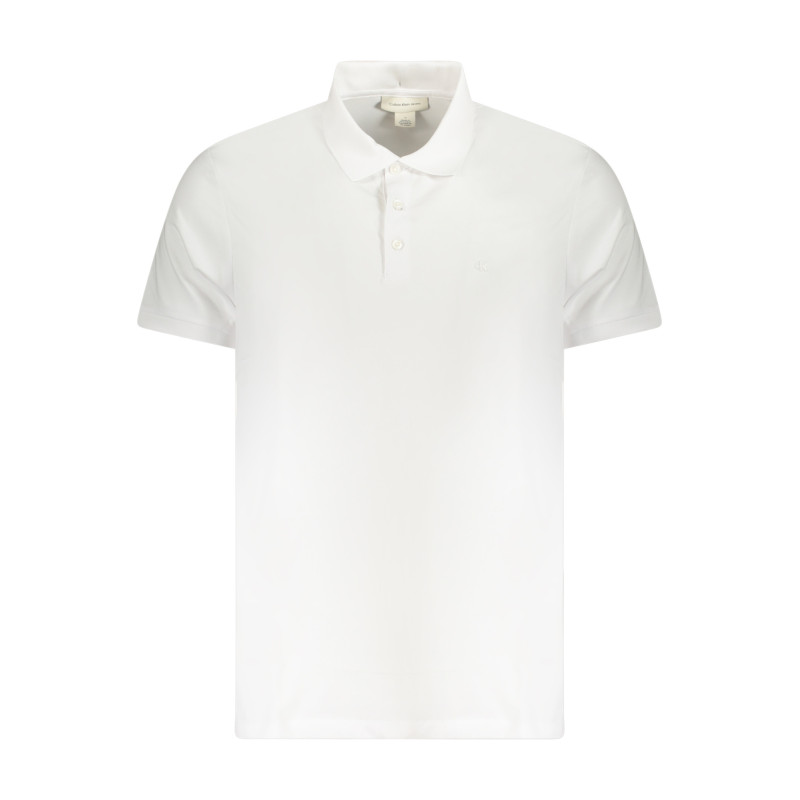 POLO À MANCHES COURTES POUR HOMMES CALVIN KLEIN BLANC