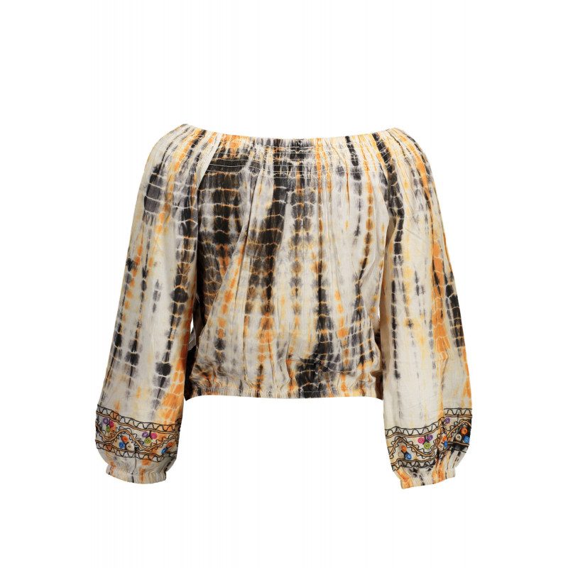 DESIGUAL DAMEN-LANGARM-T-SHIRT BEIGE