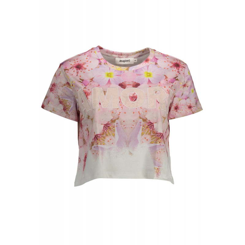 DESIGUAL T-SHIRT MANCHES COURTES FEMME ROSE