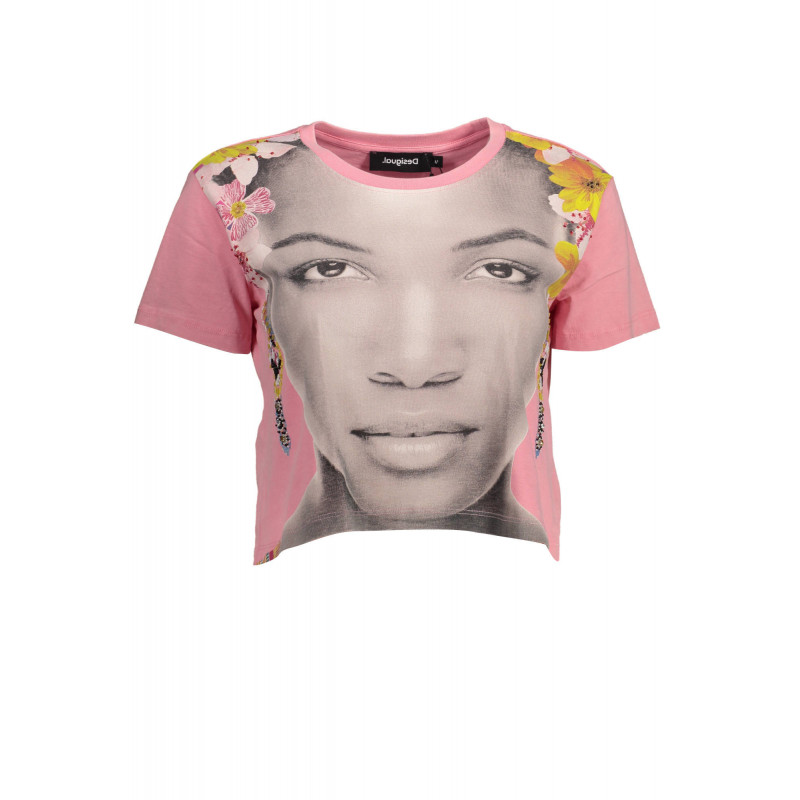 DESIGUAL T-SHIRT MANCHES COURTES FEMME ROSE