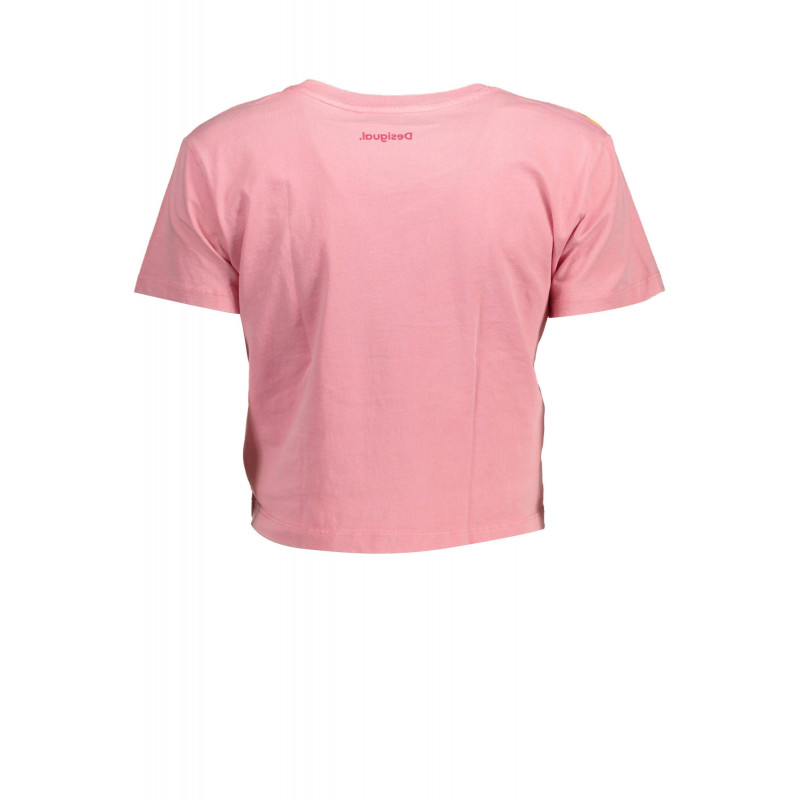 KURZARM-T-SHIRT FÜR DAMEN DESIGUAL ROSA