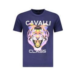 T-SHIRT À MANCHES COURTES CAVALLI CLASS HOMME BLEU