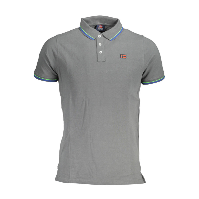 NORWAY 1963 MEN'S SHORT SLEEVE POLO SHIRT GREY