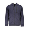 GIAN MARCO VENTURI MEN'S BLUE ZIP-UP SWEATSHIRT