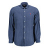 Polo américain à manches longues pour homme, bleu
