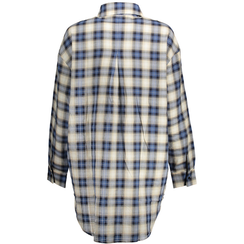 DESIGUAL CAMICIA MANICHE LUNGHE DONNA BLU