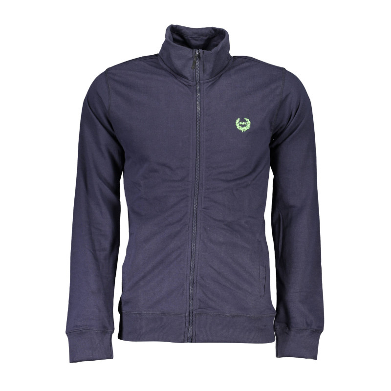 GIAN MARCO VENTURI MEN'S BLUE ZIP-UP SWEATSHIRT