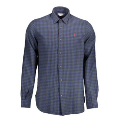 US POLO SHIRT LONG SLEEVE MEN BLUE