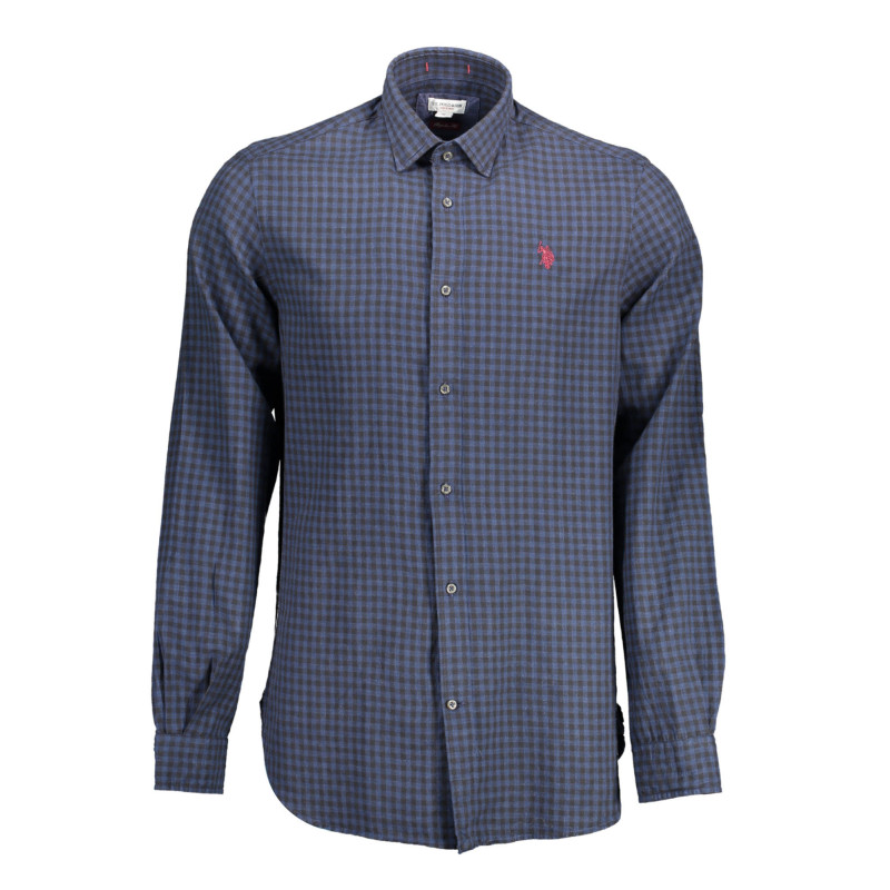 US POLO SHIRT LONG SLEEVE MEN BLUE