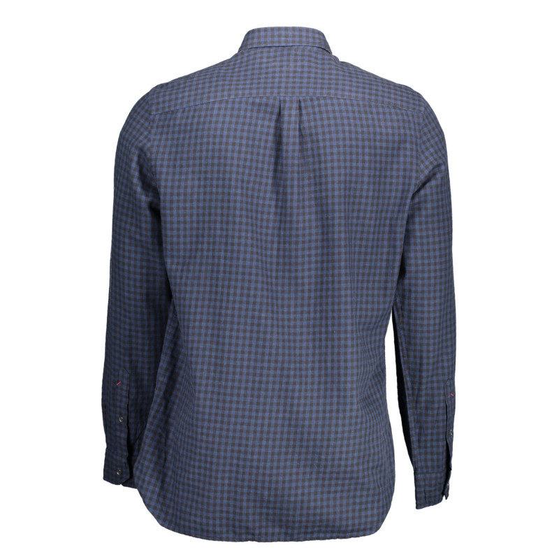Polo américain à manches longues pour homme, bleu
