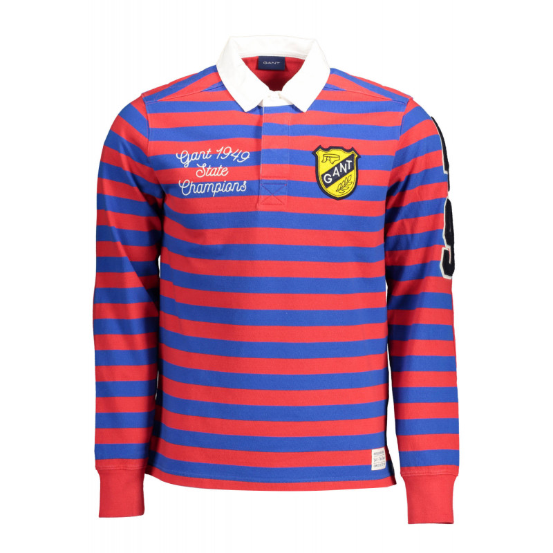 POLO HOMME GANT ROUGE À MANCHES LONGUES