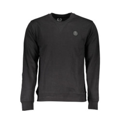 GIAN MARCO VENTURI MEN'S BLACK ZIP-LESS SWEATSHIRT
