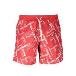 KARL LAGERFELD BEACHWEAR SWIMSUIT MEN'S BOTTOM RED