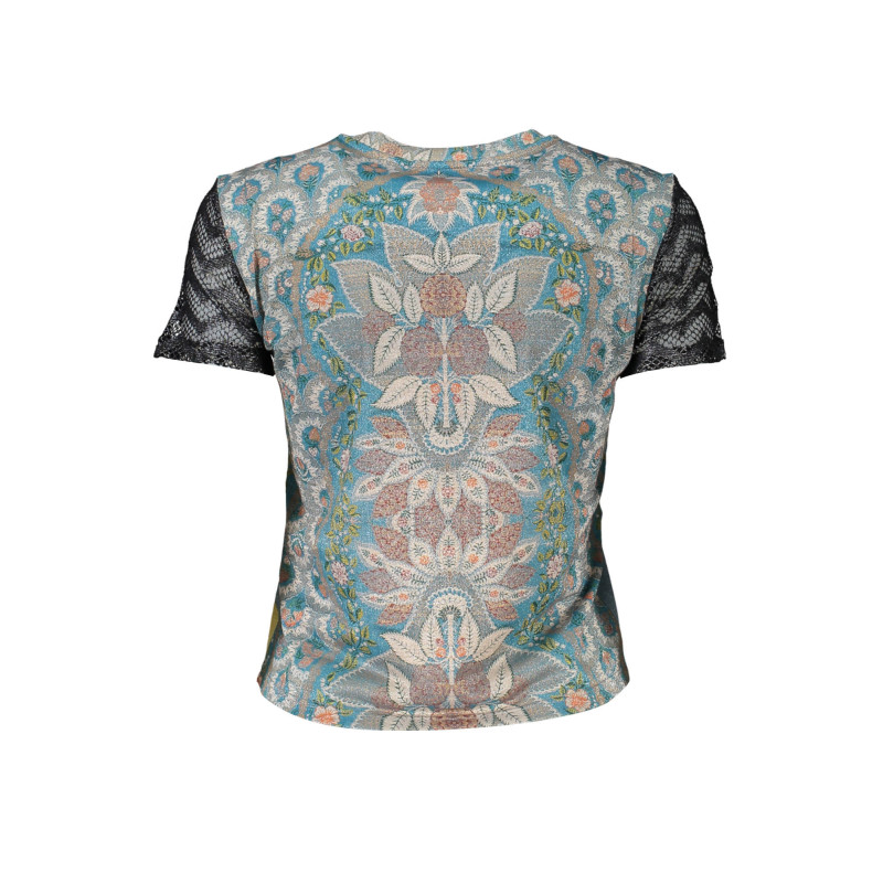 CAMISETA DE MANGA CORTA DESIGUAL MUJER AZUL