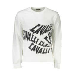 Sweat-shirt Cavalli Class sans fermeture éclair pour homme, blanc