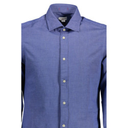 Polo américain à manches longues pour homme, bleu