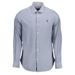 Polo américain à manches longues pour homme, bleu