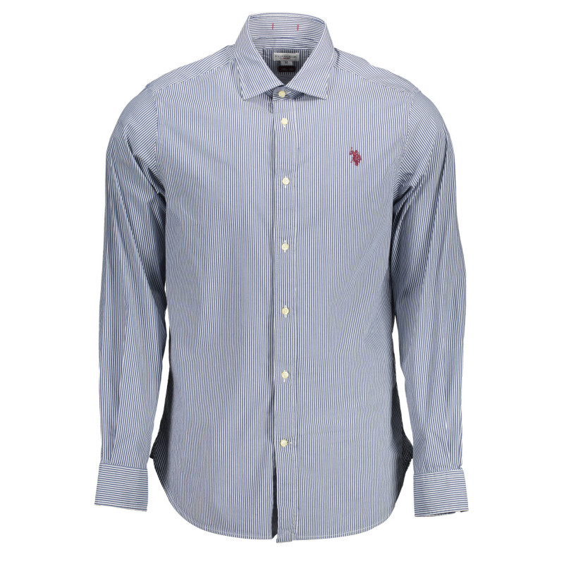 Polo américain à manches longues pour homme, bleu