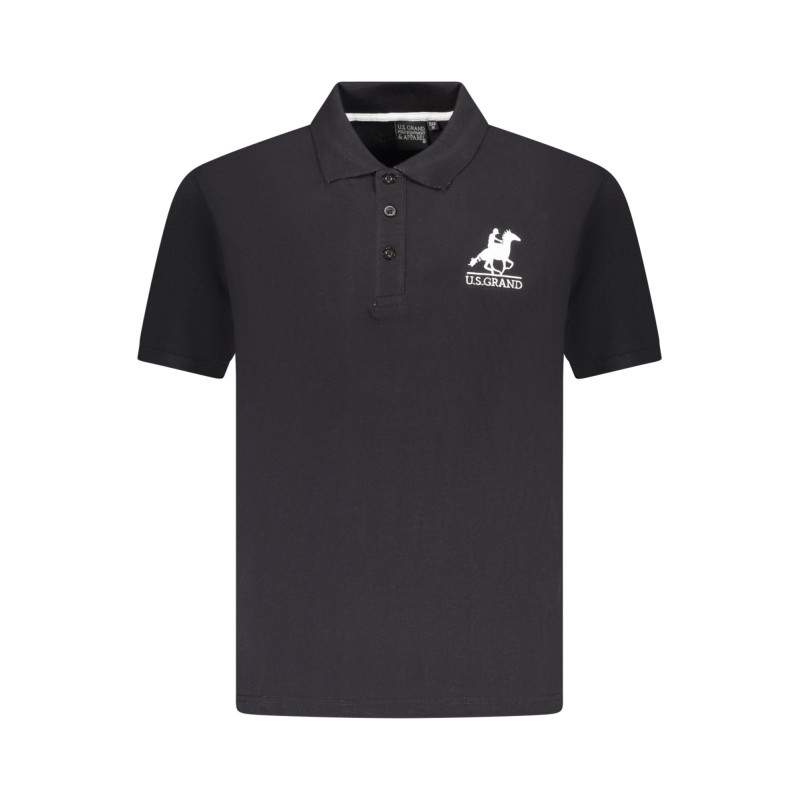Chemise polo US Grand Polo à manches courtes pour homme, noire
