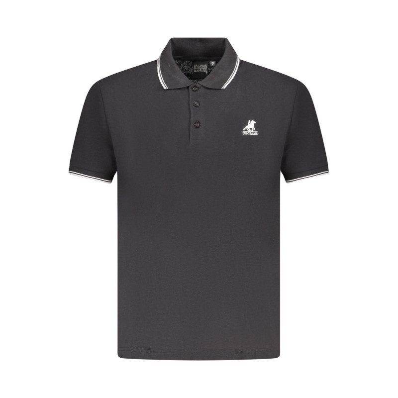 Chemise polo US Grand Polo à manches courtes pour homme, noire