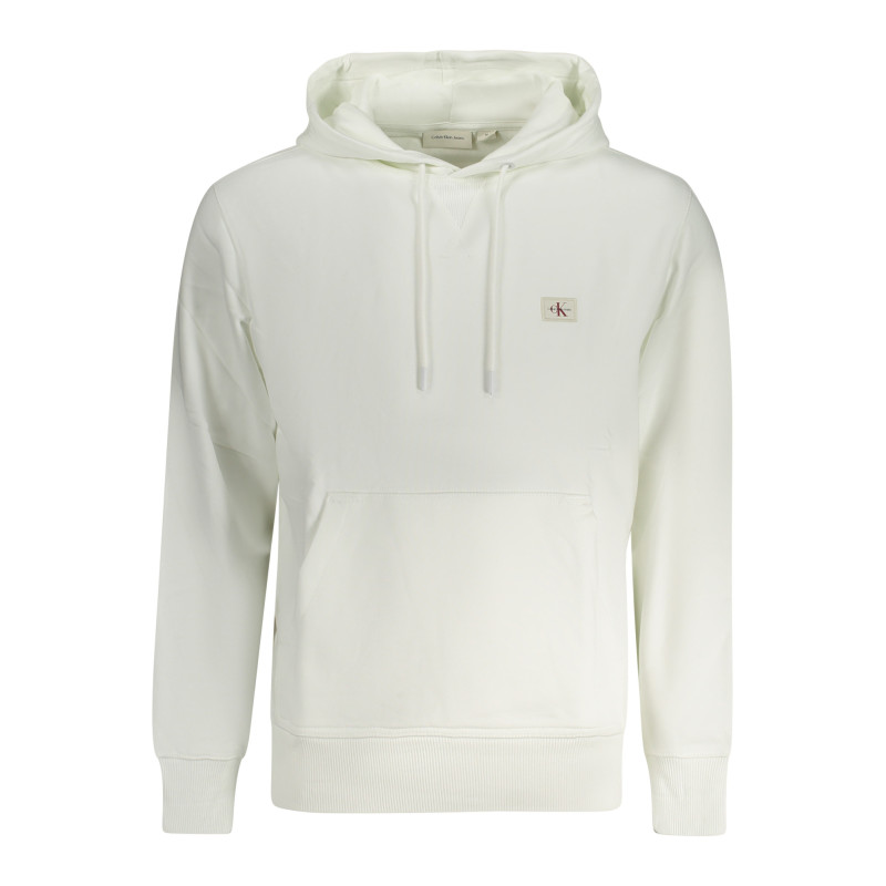Sweat-shirt zippé homme Calvin Klein blanc