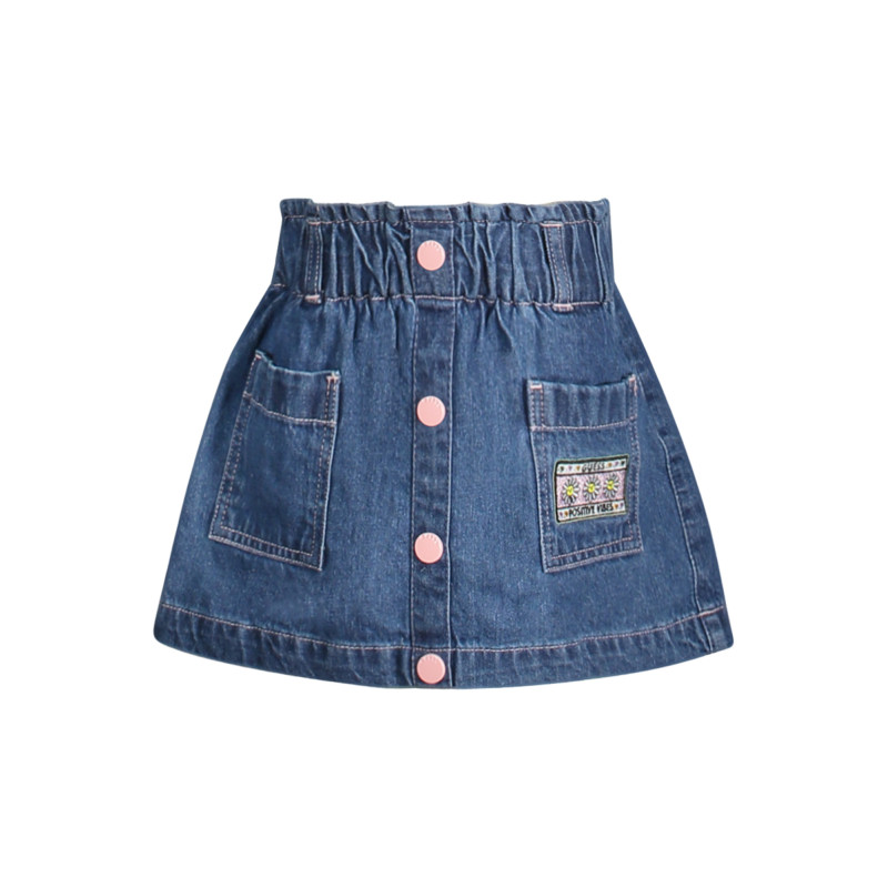 GUESS JEANS GONNA CORTA BAMBINA BLU