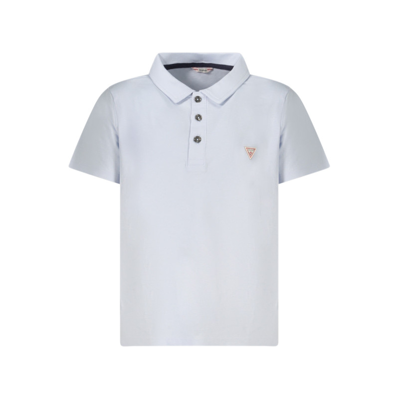 GUESS JEANS POLO MANICHE CORTE BAMBINO AZZURRO