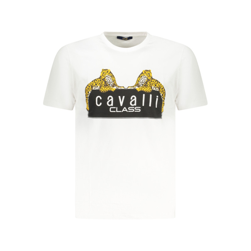 T-SHIRT À MANCHES COURTES CAVALLI CLASS HOMME BLANC