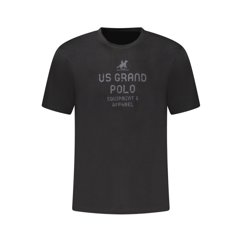US GRAND Herren-T-Shirt, schwarz, kurzärmelig