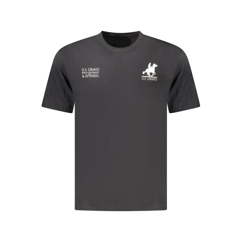 US GRAND Herren-T-Shirt, schwarz, kurzärmelig