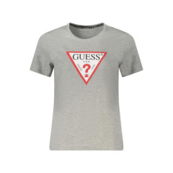 GUESS JEANS T-SHIRT MANICHE CORTE DONNA GRIGIO