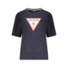 GUESS JEANS T-SHIRT MANICHE CORTE DONNA BLU