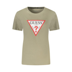 GUESS JEANS T-SHIRT MANICHE CORTE DONNA VERDE