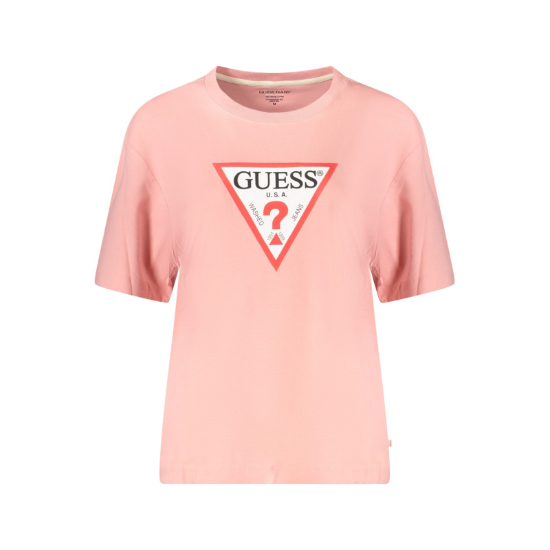 GUESS JEANS WOMEN'S SHORT SLEEVE T-SHIRT PINK