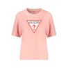 GUESS JEANS T-SHIRT MANICHE CORTE DONNA ROSA