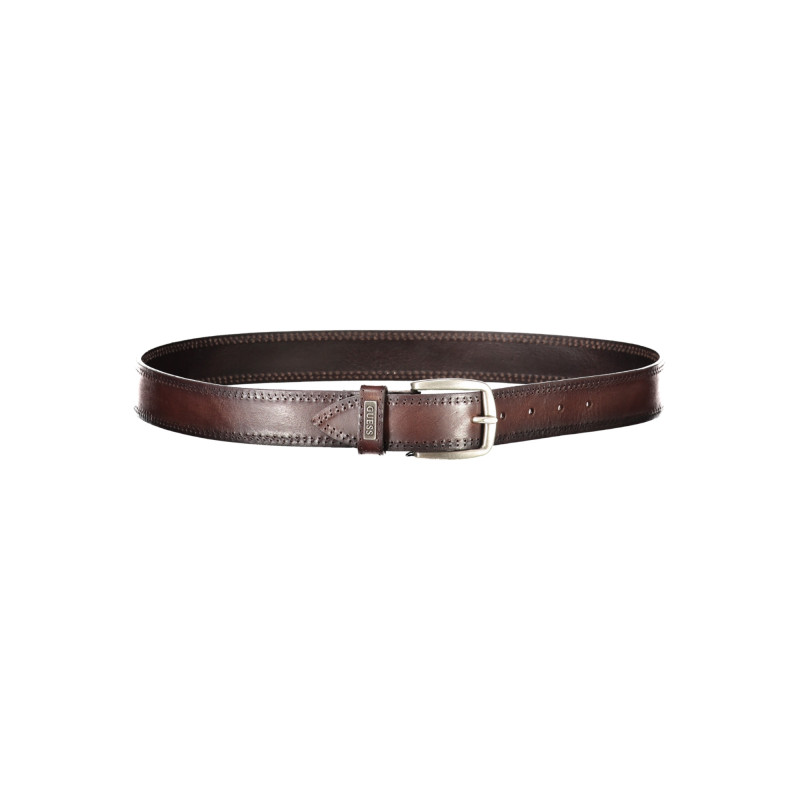 GUESS JEANS LEATHER BELT MEN BROWN