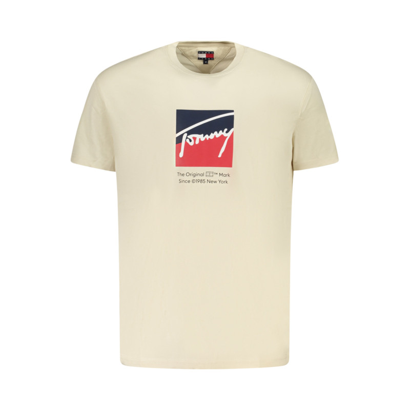 TOMMY HILFIGER MEN'S SHORT-SLEEVE T-SHIRT BEIGE