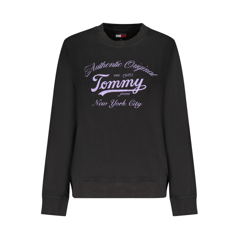 TOMMY HILFIGER WOMEN'S BLACK ZIP-UP SWEATSHIRT