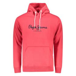 PEPE JEANS MEN'S RED ZIP-UP SWEATSHIRT