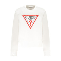 Sweat-shirt zippé blanc pour femme Guess Jeans