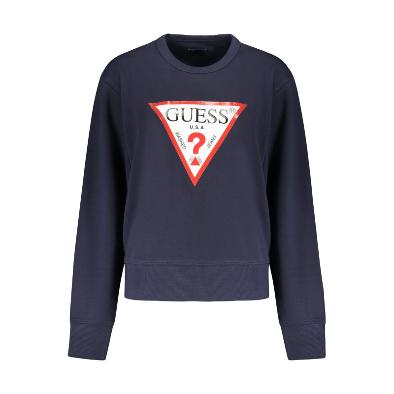 Sweat-shirt zippé bleu pour femme Guess Jeans