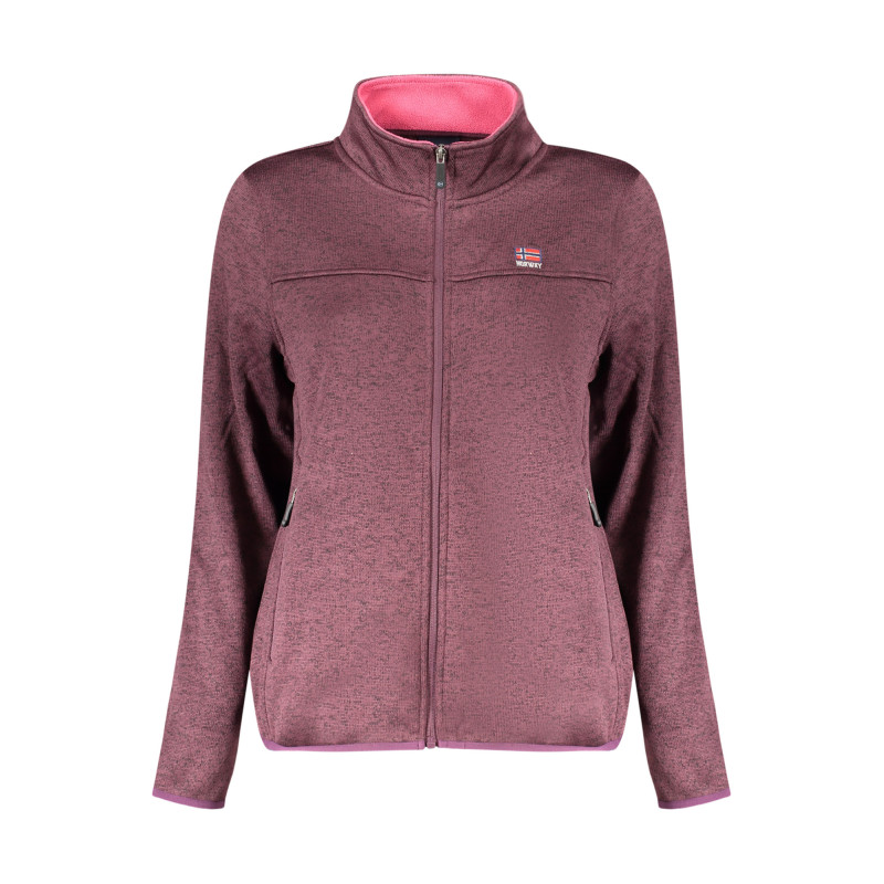 Sweat-shirt zippé violet pour femme, Norvège 1963