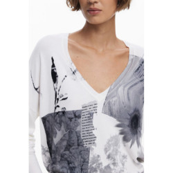 DESIGUAL WOMEN'S WHITE SWEATER