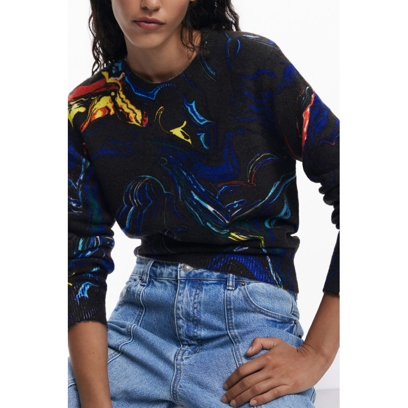 DESIGUAL DAMEN SCHWARZER PULLOVER