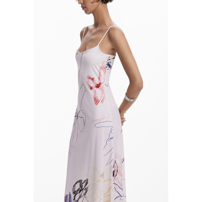 DESIGUAL DAMEN LANGES KLEID WEISS